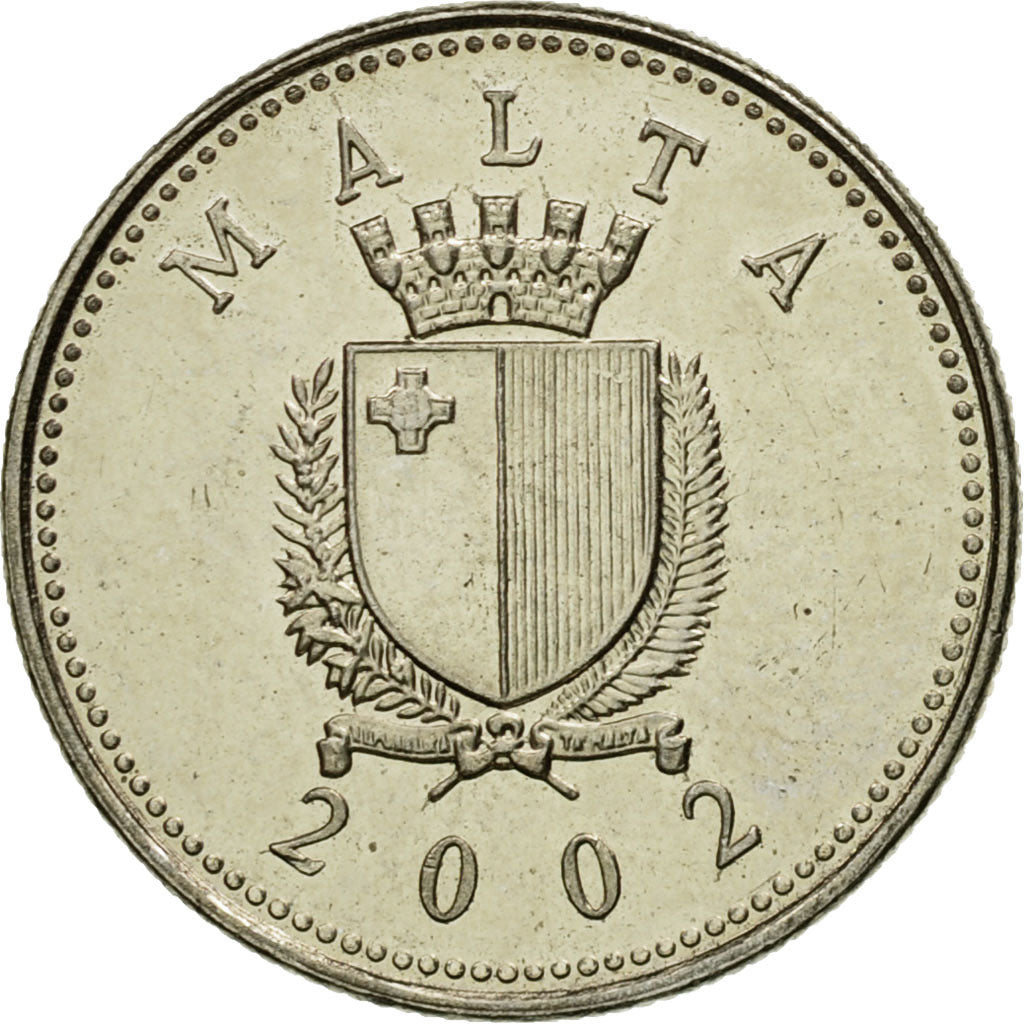 Coin, Malta, 2 Cents, 2002, British Royal Mint, AU(55-58), Copper-nickel, KM:94