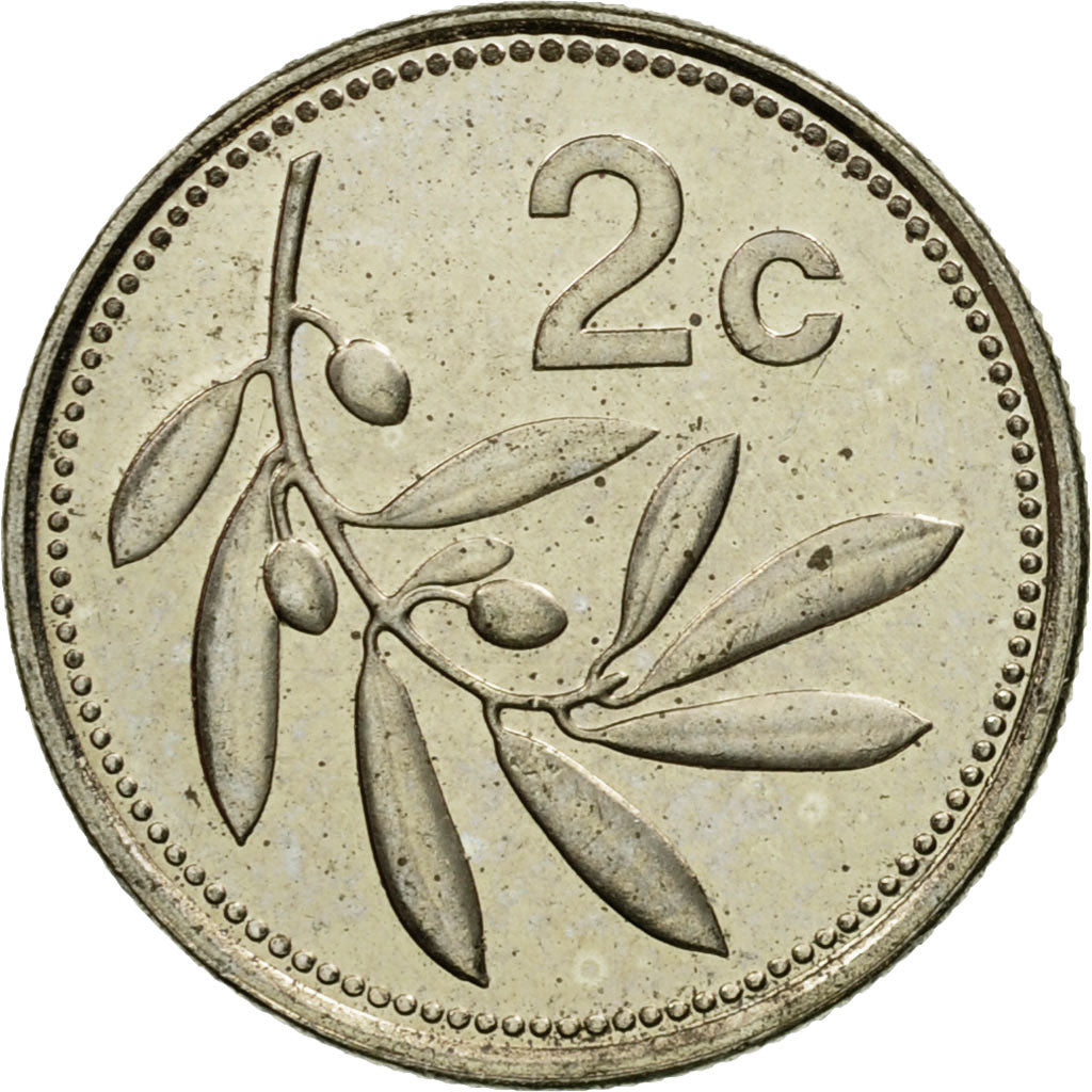 Coin, Malta, 2 Cents, 2002, British Royal Mint, AU(55-58), Copper-nickel, KM:94