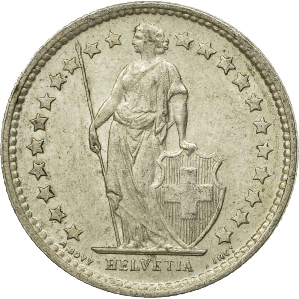 Coin, Switzerland, 1/2 Franc, 1958, Bern, EF(40-45), Silver, KM:23