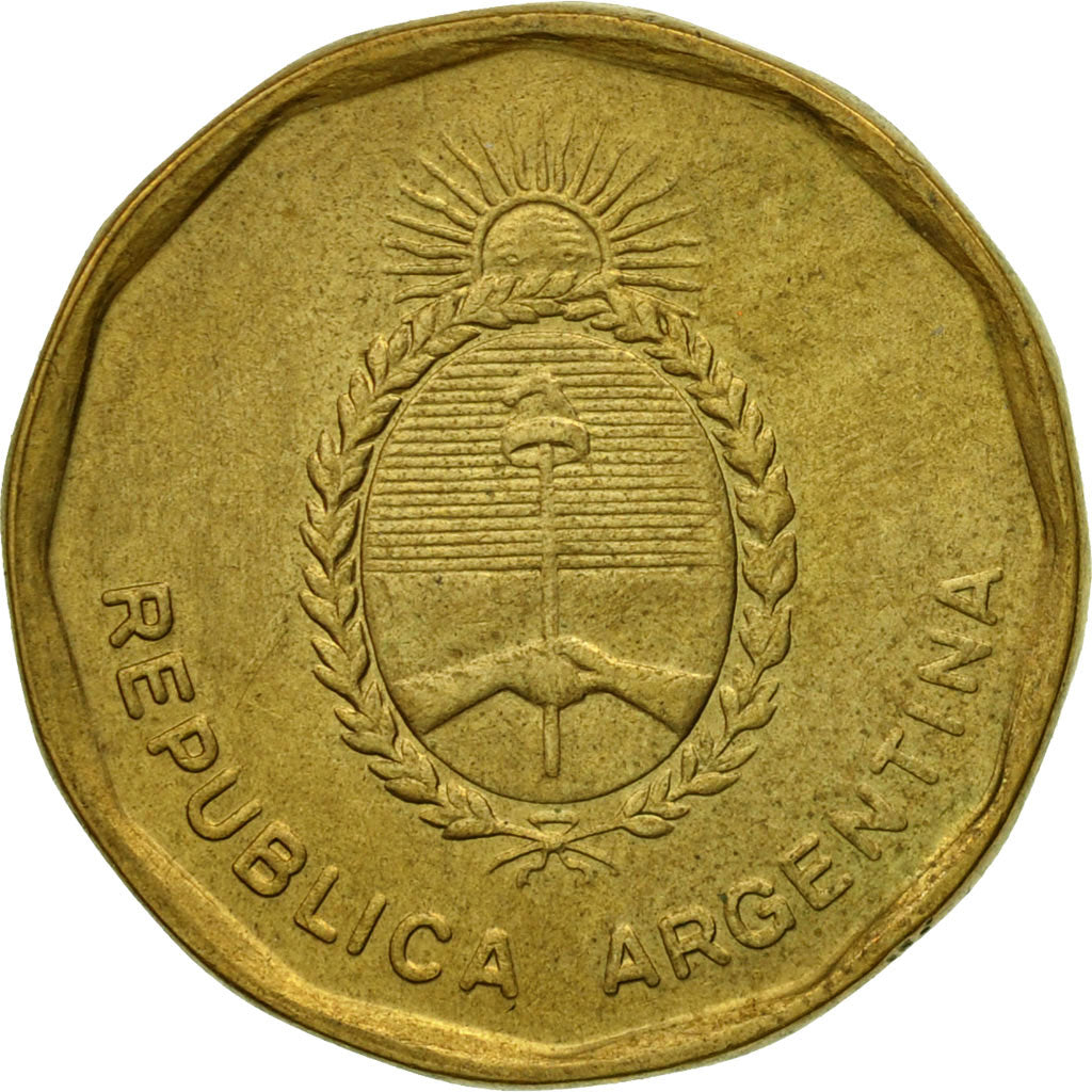 Coin, Argentina, 10 Centavos, 1986, EF(40-45), Brass, KM:98