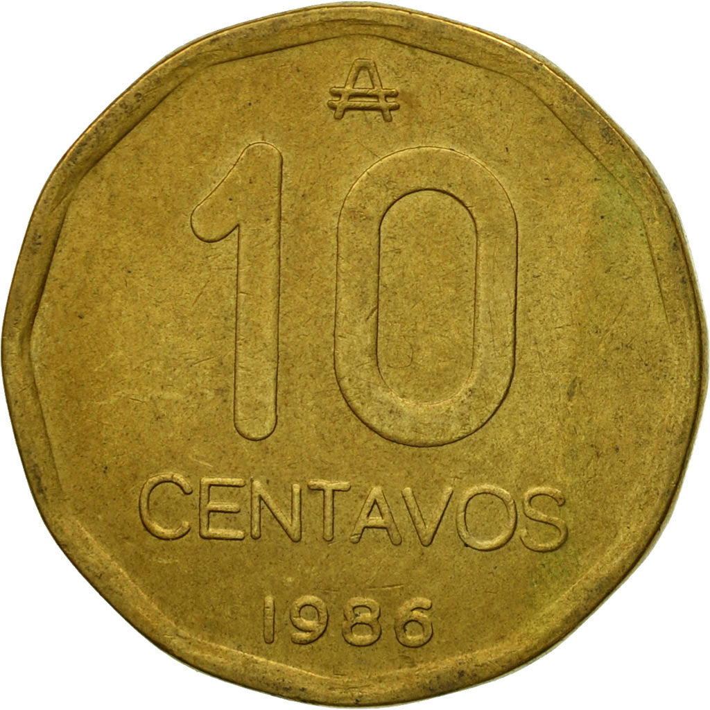 Coin, Argentina, 10 Centavos, 1986, EF(40-45), Brass, KM:98