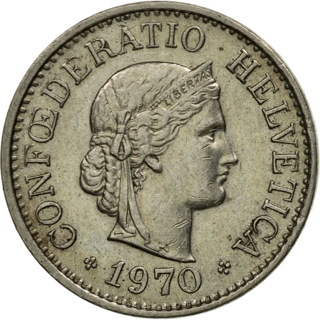 Moneta, Svizzera, 10 Rappen, 1970, Bern, SPL-, Rame-nichel, KM:27