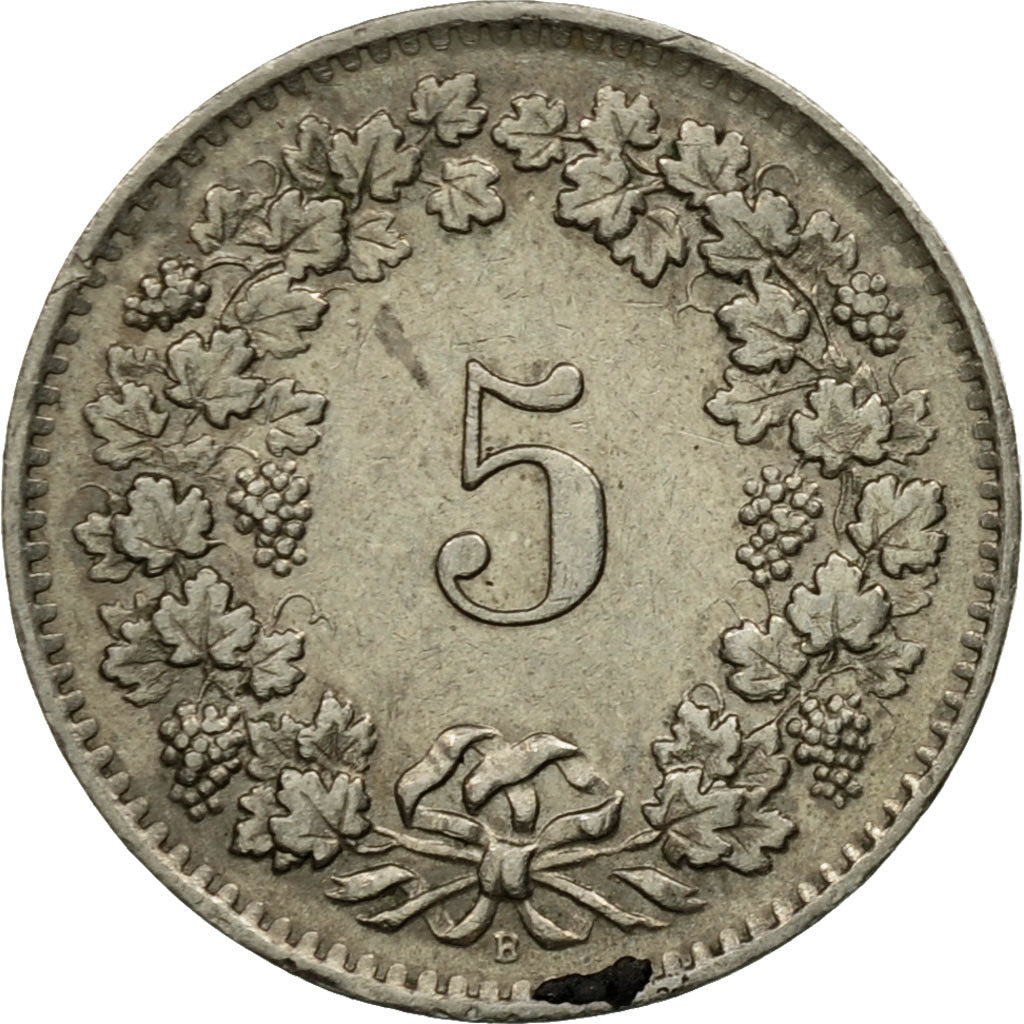 Coin, Switzerland, 5 Rappen, 1963, Bern, EF(40-45), Copper-nickel, KM:26