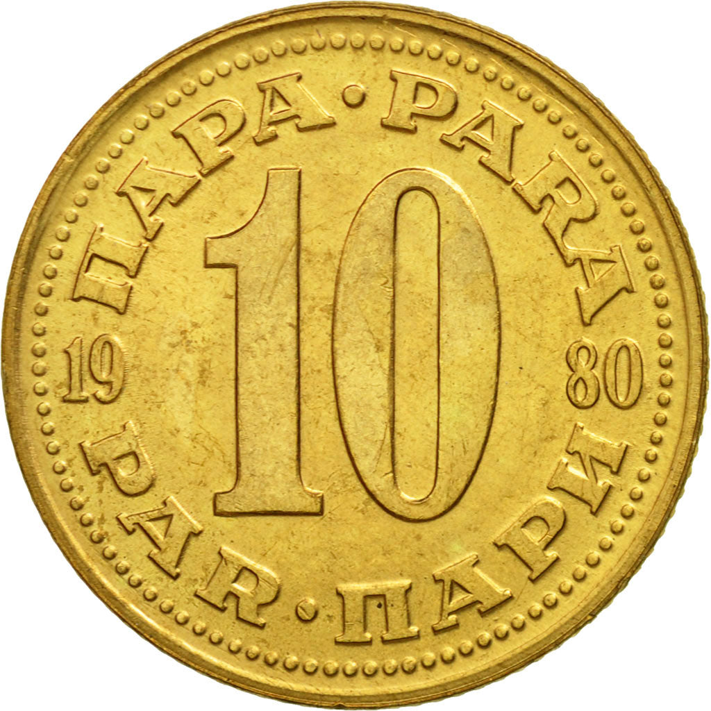 Monnaie, Yougoslavie, 10 Para, 1980, SUP, Laiton, KM:44