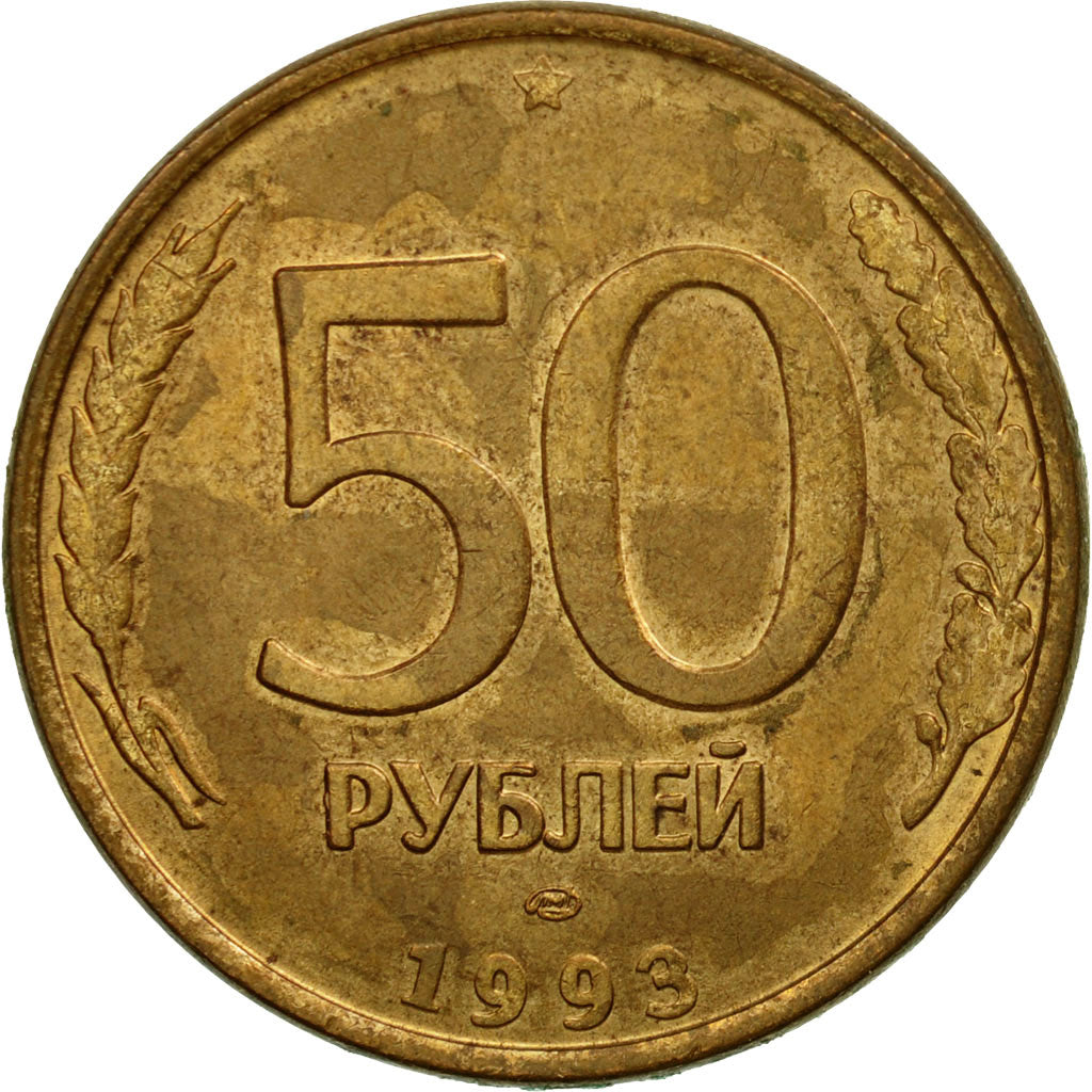 Moneta, Russia, 50 Roubles, 1993, Saint-Petersburg, BB, Acciaio ricoperto in