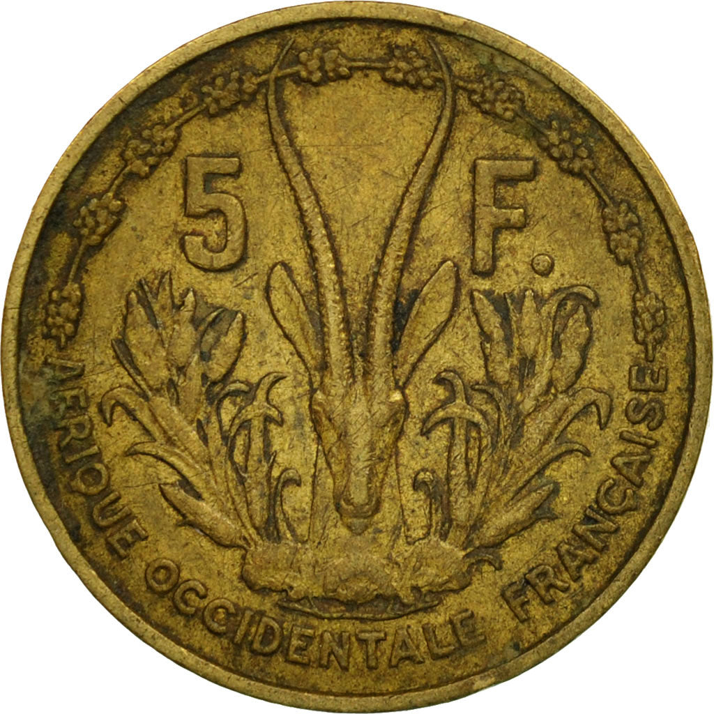 Munten, Frans West Afrika, 5 Francs, 1956, Paris, ZF, Aluminum-Bronze, KM:5