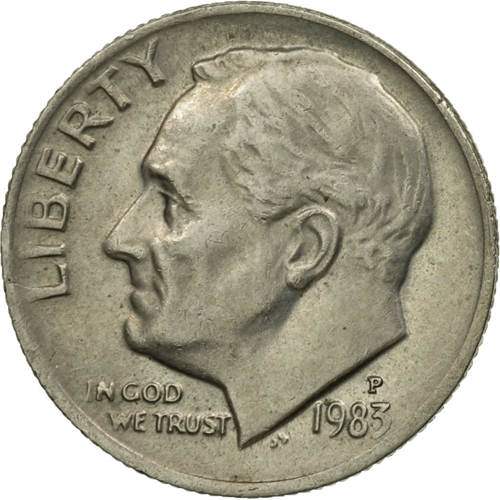 Moneta, Stati Uniti, Roosevelt Dime, Dime, 1983, U.S. Mint, Philadelphia, BB