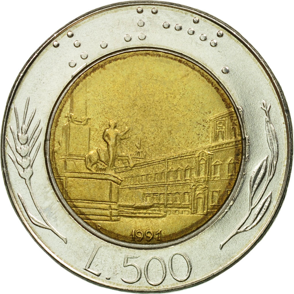 Munten, Italië, 500 Lire, 1991, Rome, ZF, Bi-Metallic, KM:111