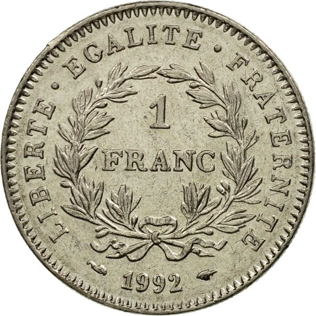 Coin, France, République, Franc, 1992, Paris, EF(40-45), Nickel, KM:1004.1