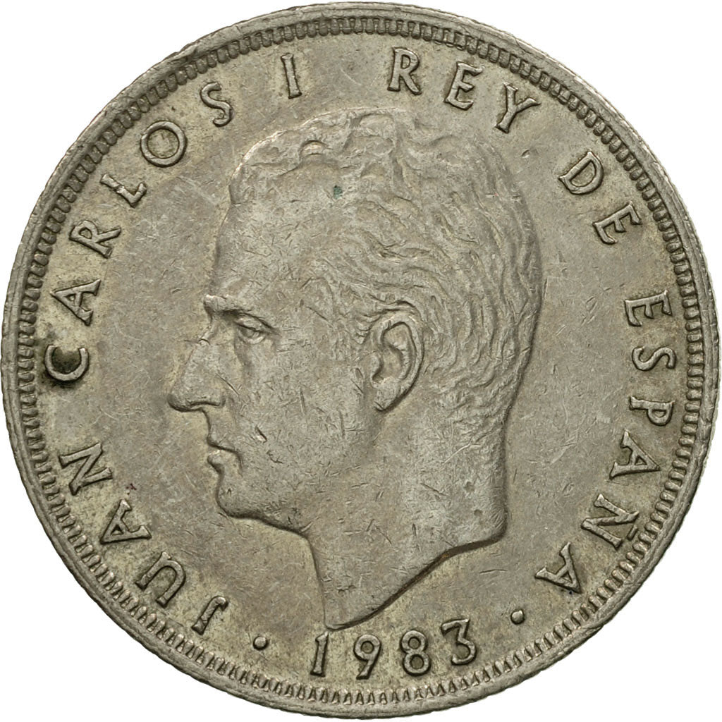 Moneda, España, Juan Carlos I, 25 Pesetas, 1983, MBC, Cobre - níquel, KM:824