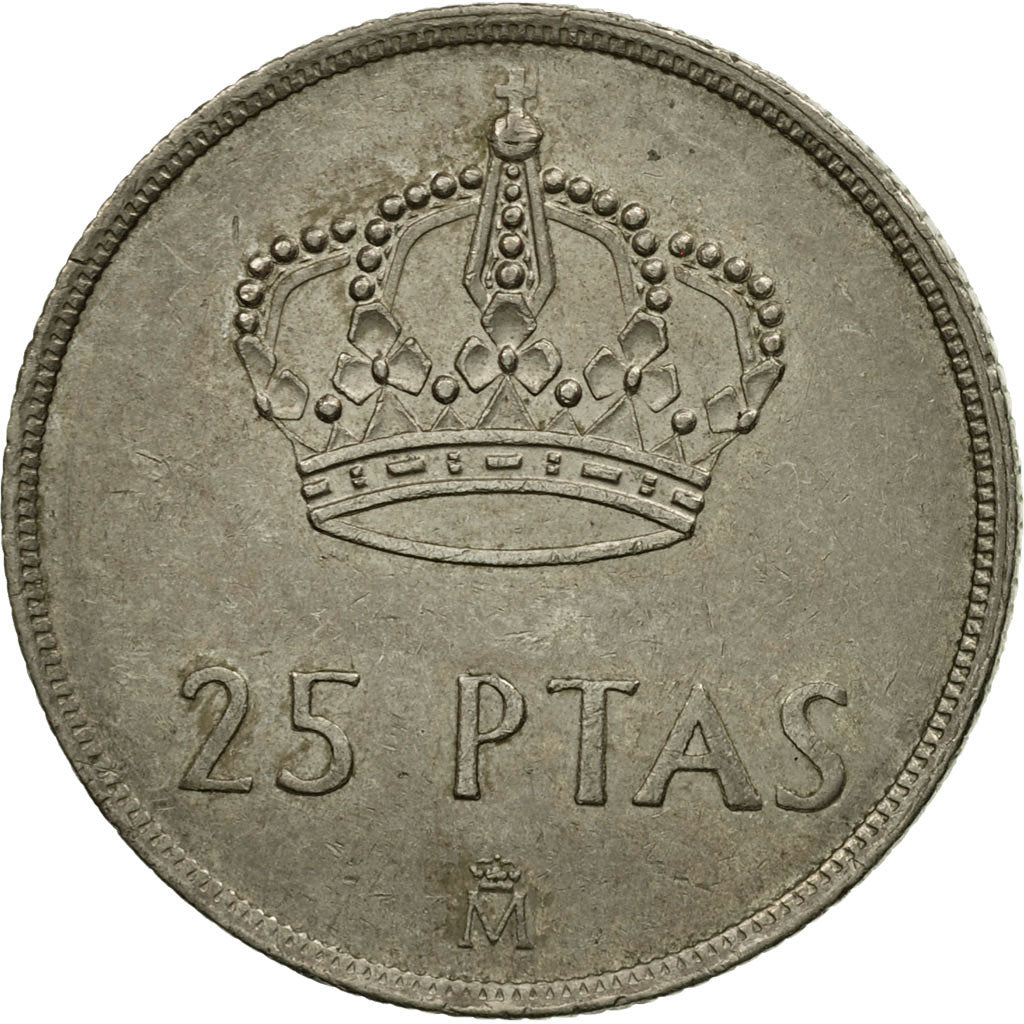 Moneda, España, Juan Carlos I, 25 Pesetas, 1983, MBC, Cobre - níquel, KM:824