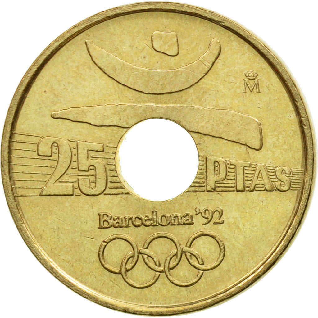 Moneta, Spagna, Juan Carlos I, 25 Pesetas, 1990, Madrid, BB, Alluminio-bronzo