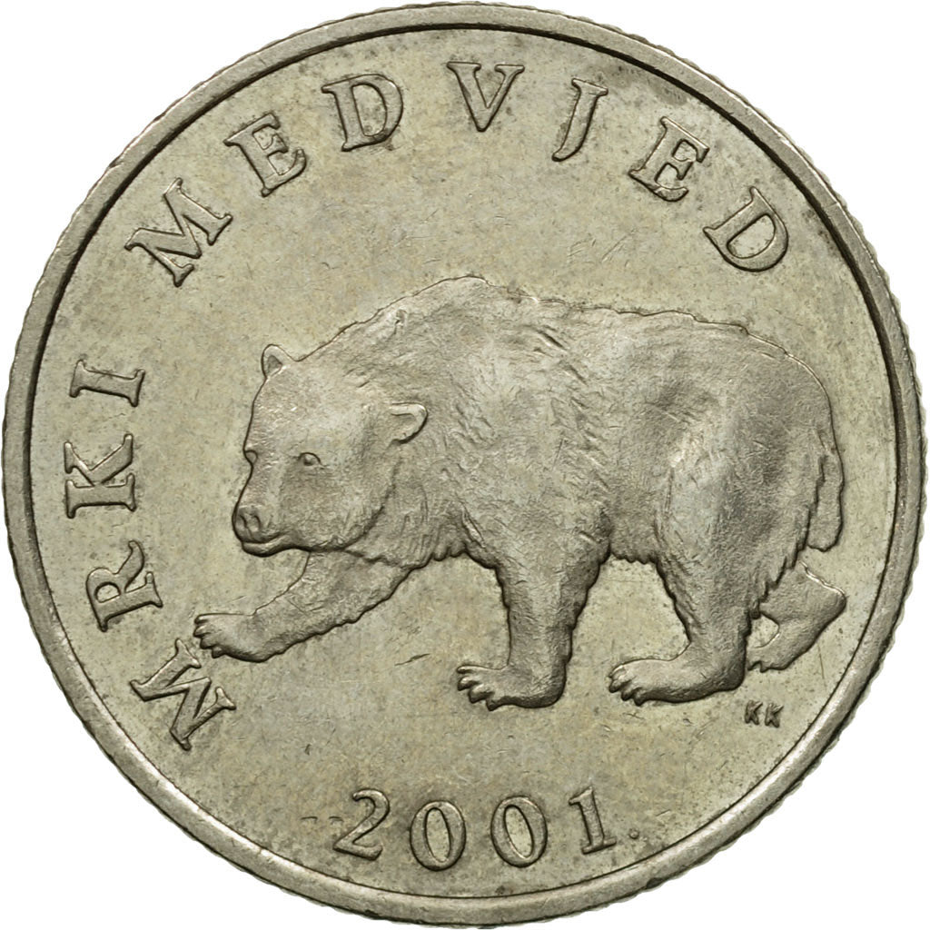 Coin, Croatia, 5 Kuna, 2001, EF(40-45), Copper-Nickel-Zinc, KM:11