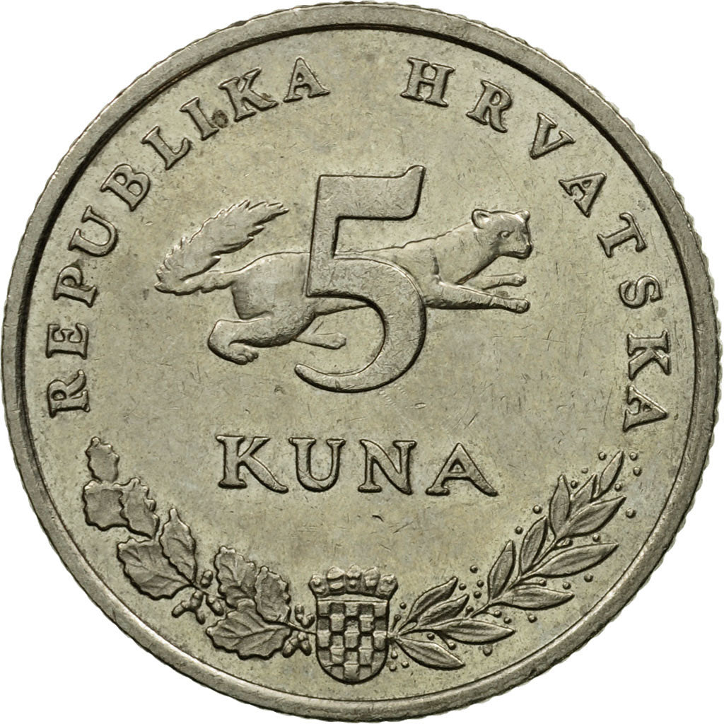 Coin, Croatia, 5 Kuna, 2001, EF(40-45), Copper-Nickel-Zinc, KM:11