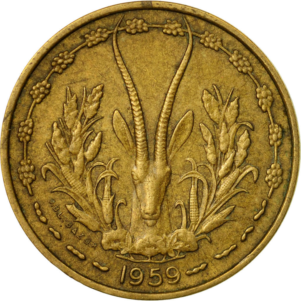 Monnaie, West African States, 10 Francs, 1959, Paris, TTB, Aluminum-Bronze, KM:1