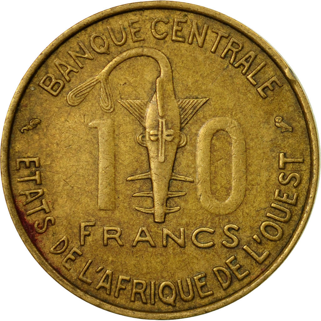Monnaie, West African States, 10 Francs, 1959, Paris, TTB, Aluminum-Bronze, KM:1