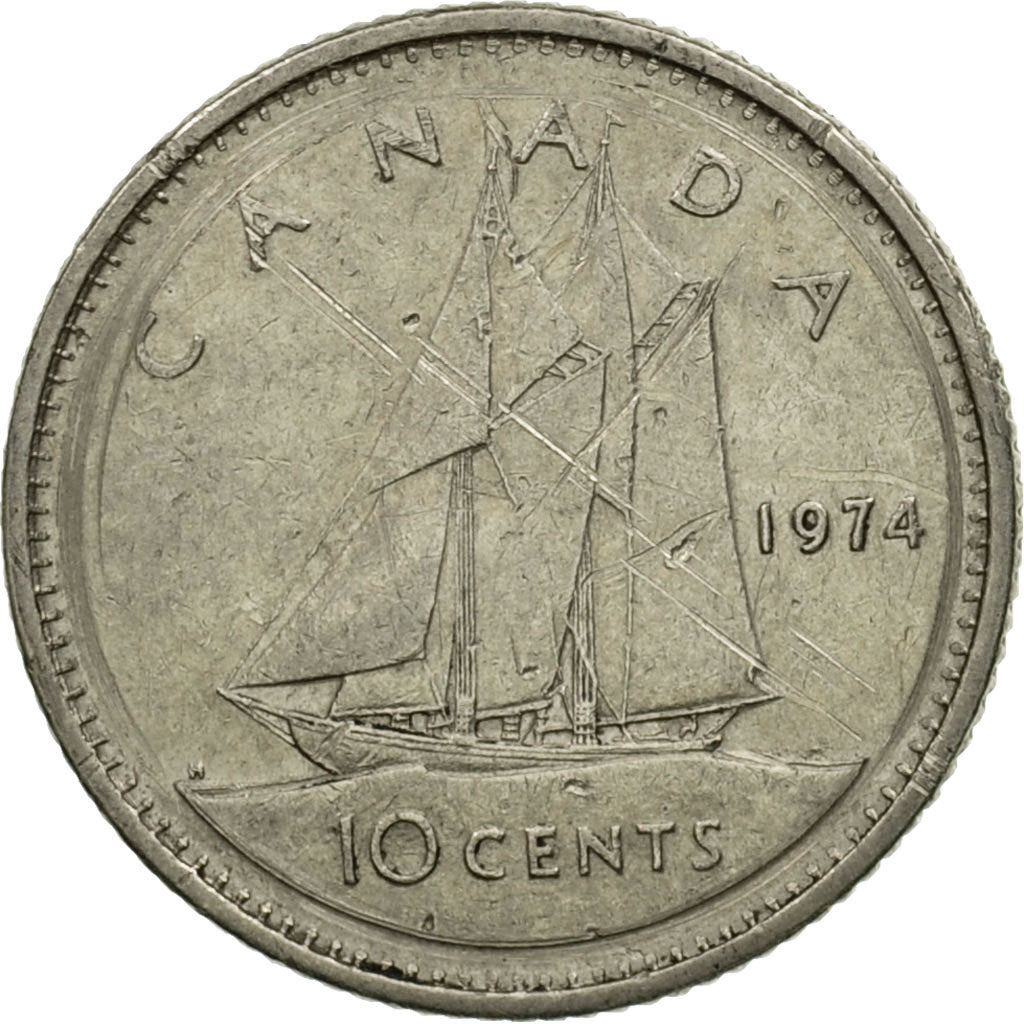 Monnaie, Canada, Elizabeth II, 10 Cents, 1974, Royal Canadian Mint, Ottawa, TTB