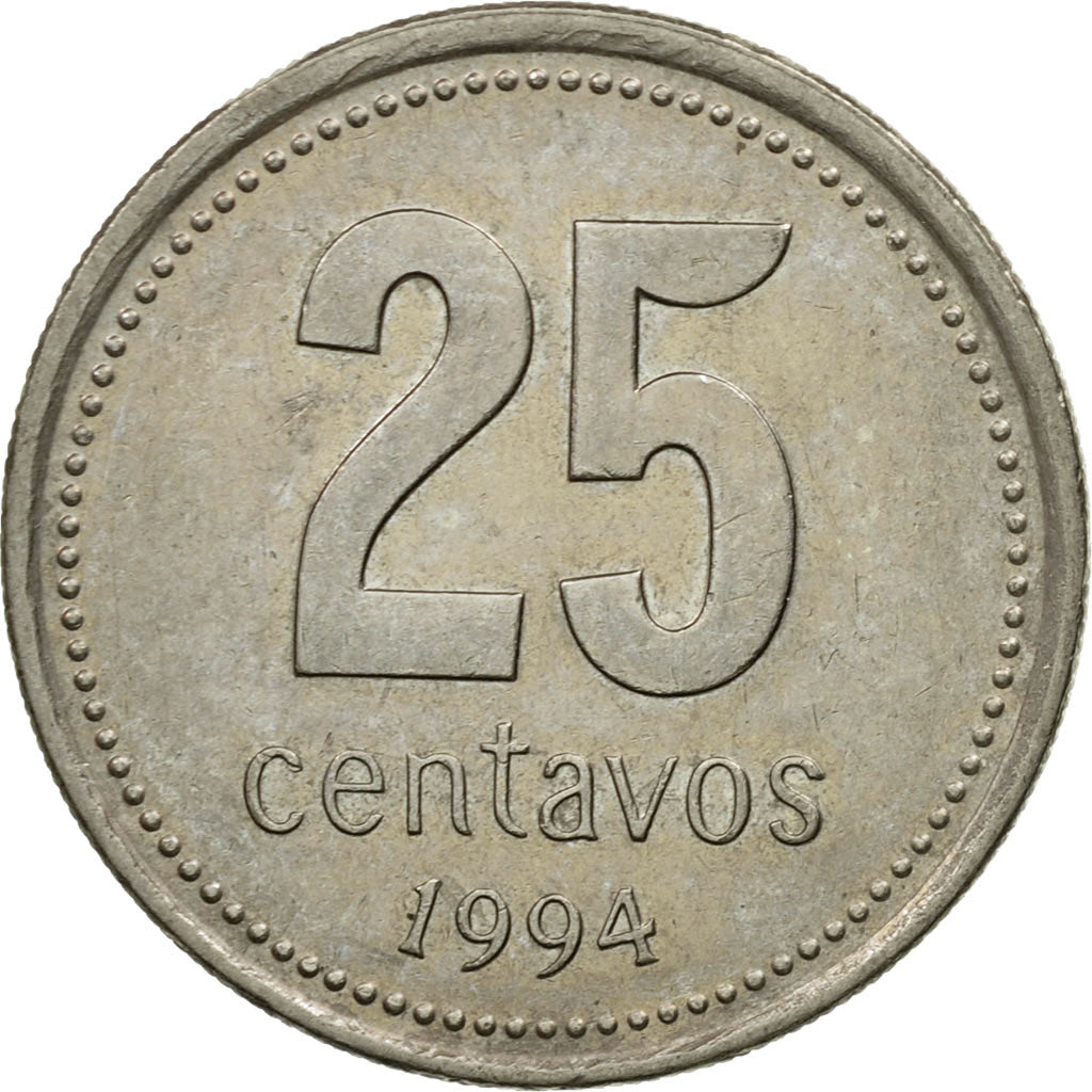 Münze, Argentinien, 25 Centavos, 1994, SS, Copper-nickel, KM:110a