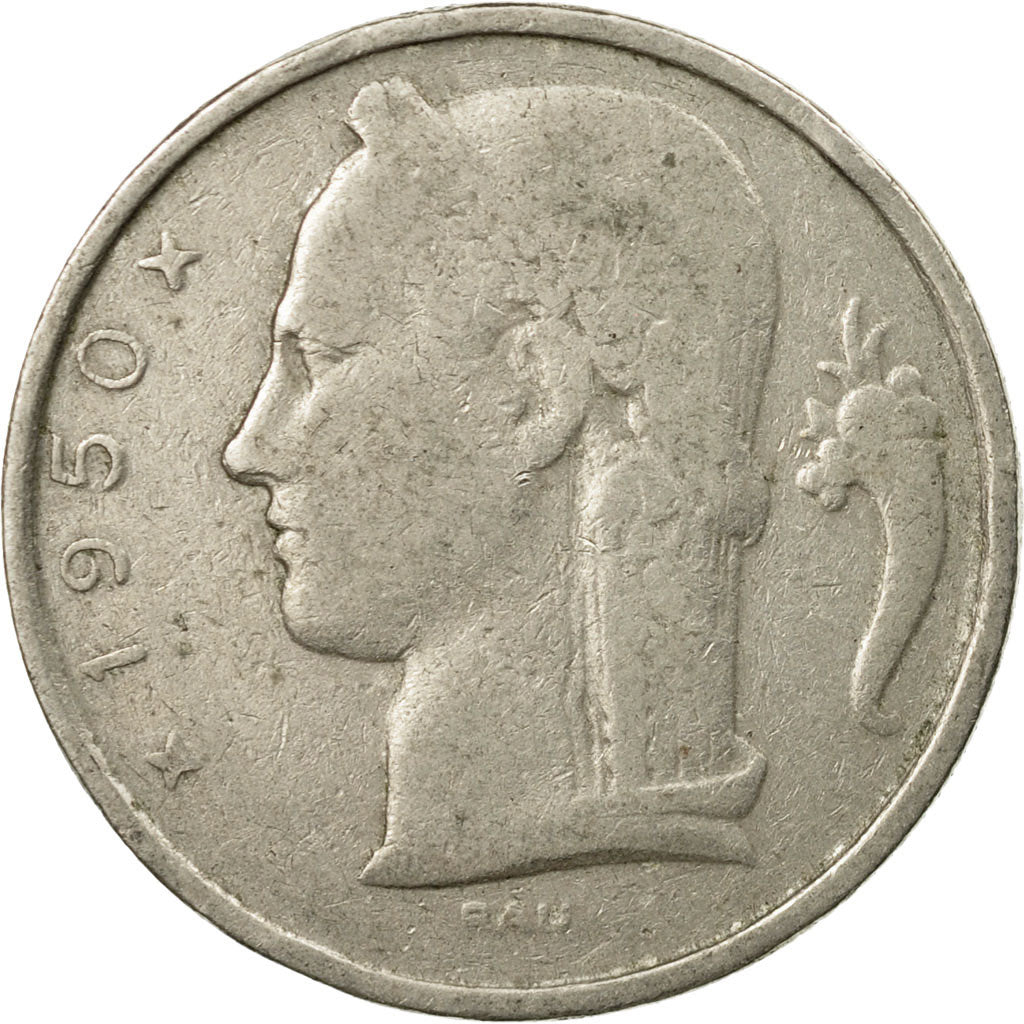 Moneda, Bélgica, 5 Francs, 5 Frank, 1950, MBC, Cobre - níquel, KM:134.1