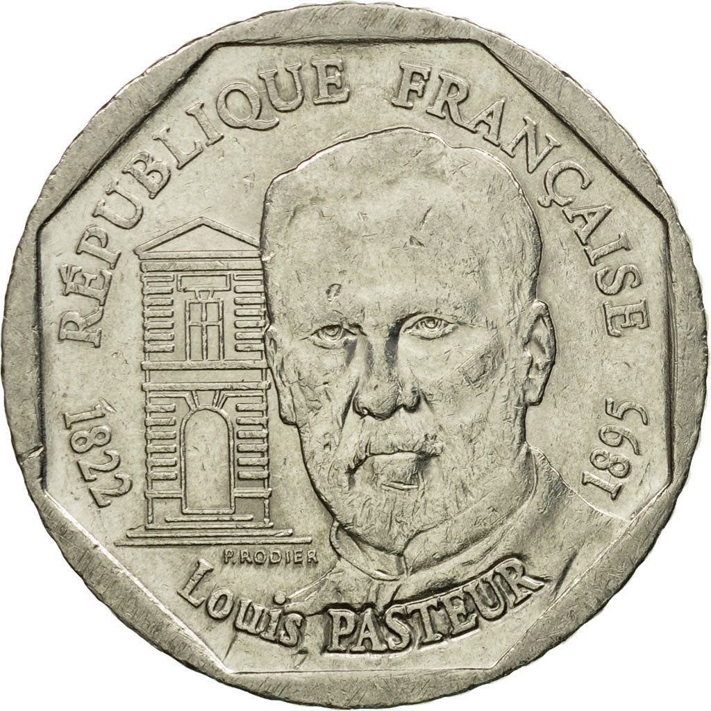 Coin, France, Pasteur, 2 Francs, 1995, Paris, EF(40-45), Nickel, KM:1119