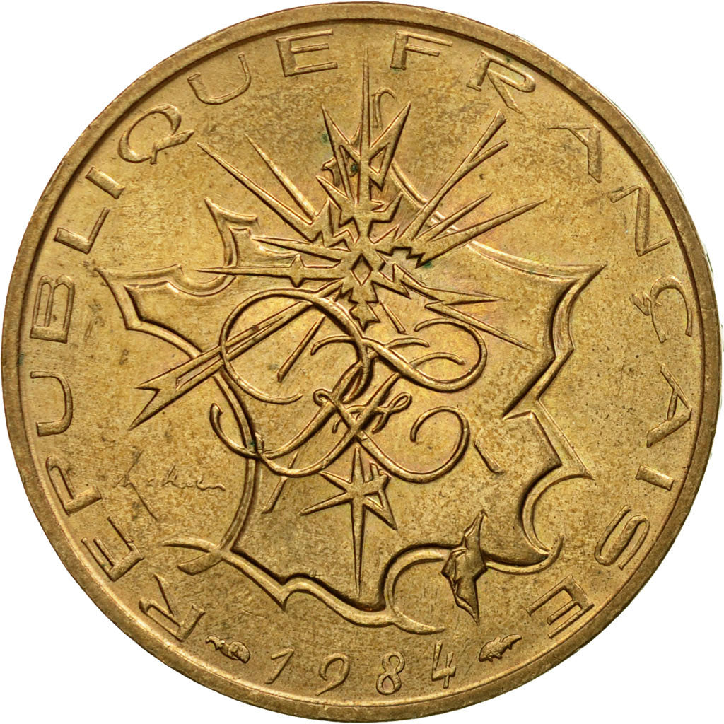 Coin, France, Mathieu, 10 Francs, 1984, Paris, EF(40-45), Nickel-brass, KM:940