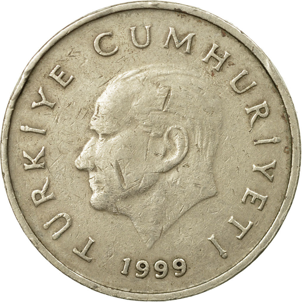 Münze, Türkei, 50000 Lira, 50 Bin Lira, 1999, SS, Copper-Nickel-Zinc, KM:1056