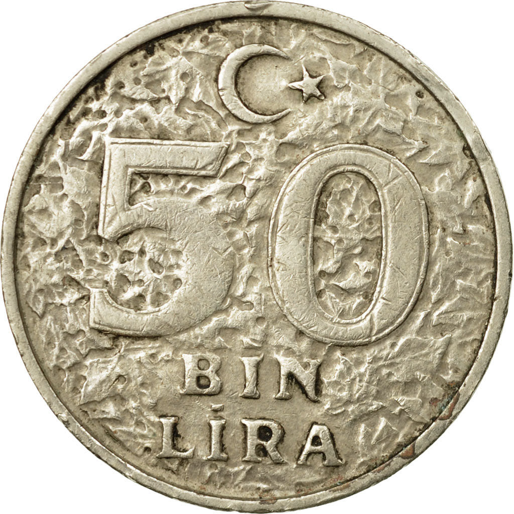 Münze, Türkei, 50000 Lira, 50 Bin Lira, 1999, SS, Copper-Nickel-Zinc, KM:1056