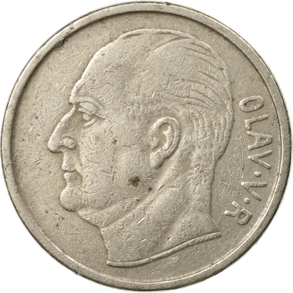 Coin, Norway, Olav V, Krone, 1961, EF(40-45), Copper-nickel, KM:409