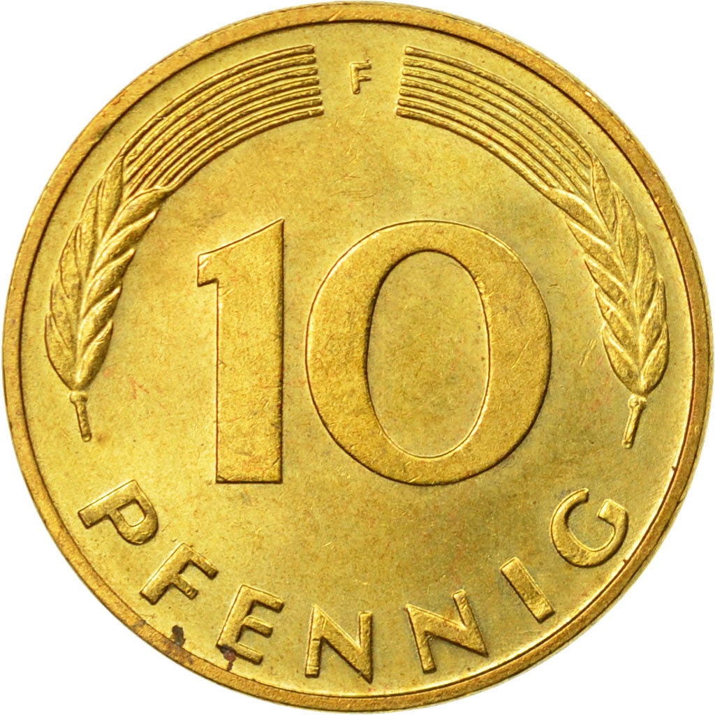 Munten, Federale Duitse Republiek, 10 Pfennig, 1991, Stuttgart, ZF, Brass Clad