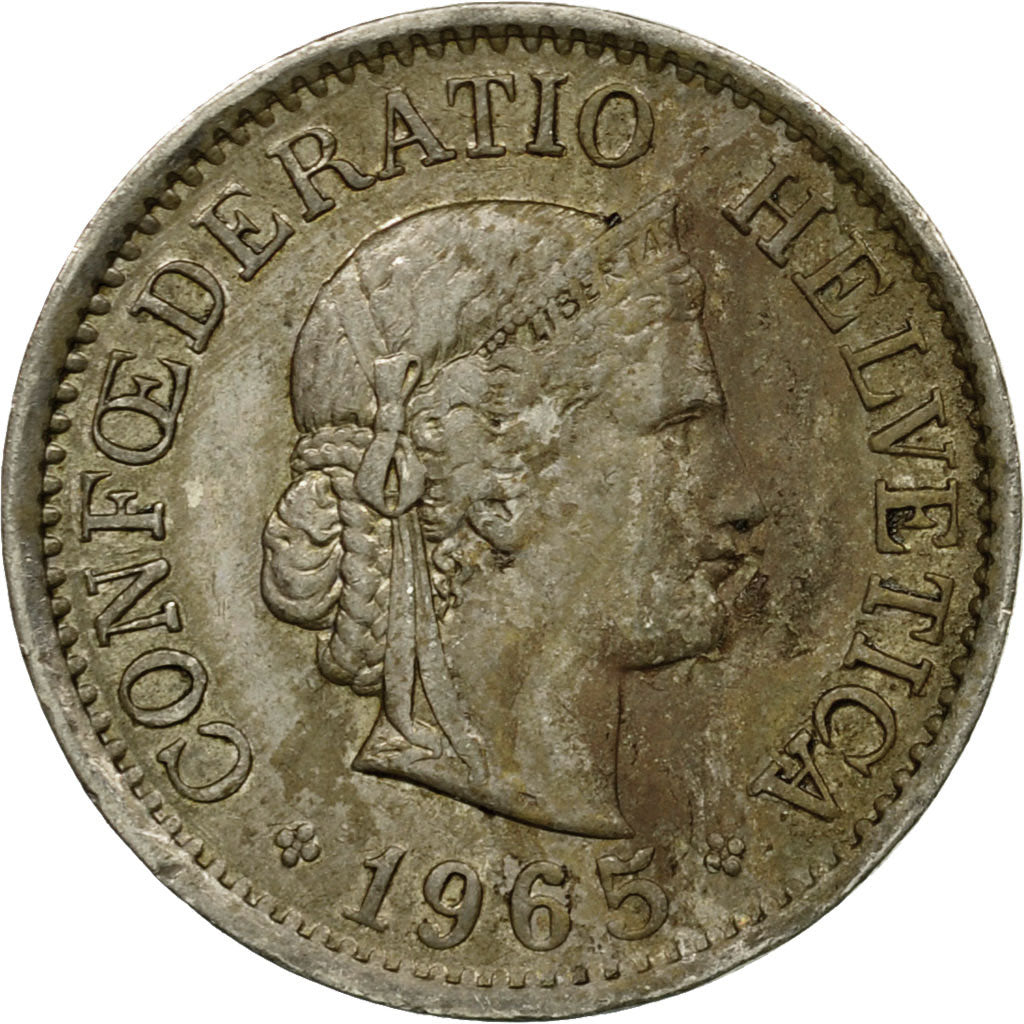 Moneda, Suiza, 10 Rappen, 1965, Bern, MBC, Cobre - níquel, KM:27