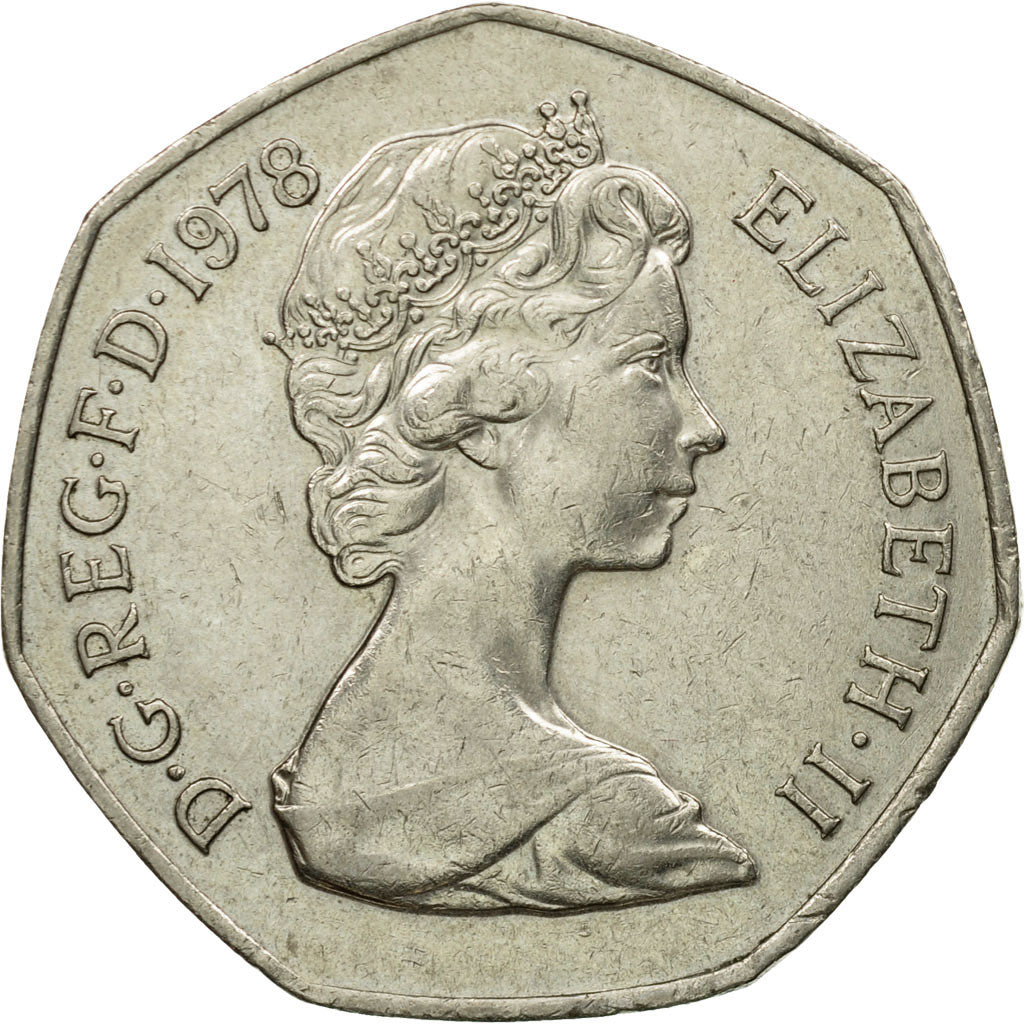 Coin, Great Britain, Elizabeth II, 50 New Pence, 1978, EF(40-45), Copper-nickel