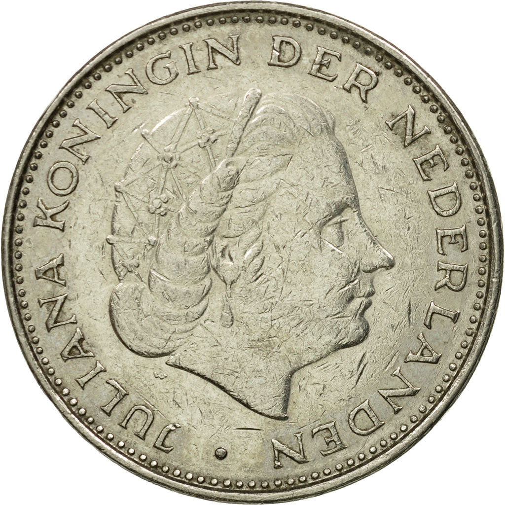 Coin, Netherlands, Juliana, 2-1/2 Gulden, 1969, EF(40-45), Nickel, KM:191