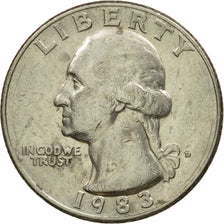 Coin, United States, Washington Quarter, Quarter, 1983, U.S. Mint, Denver