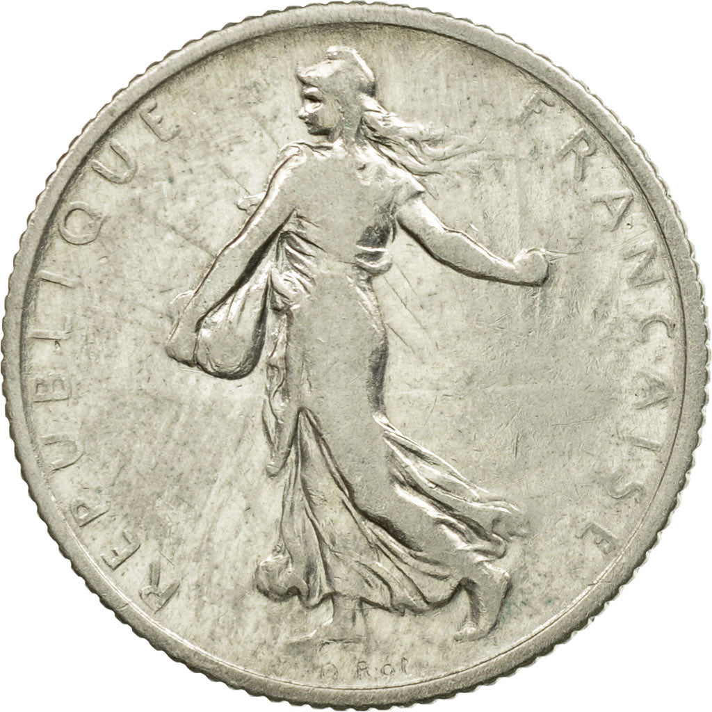 Moneda, Francia, Semeuse, Franc, 1909, Paris, MBC, Plata, KM:844.1, Gadoury:467