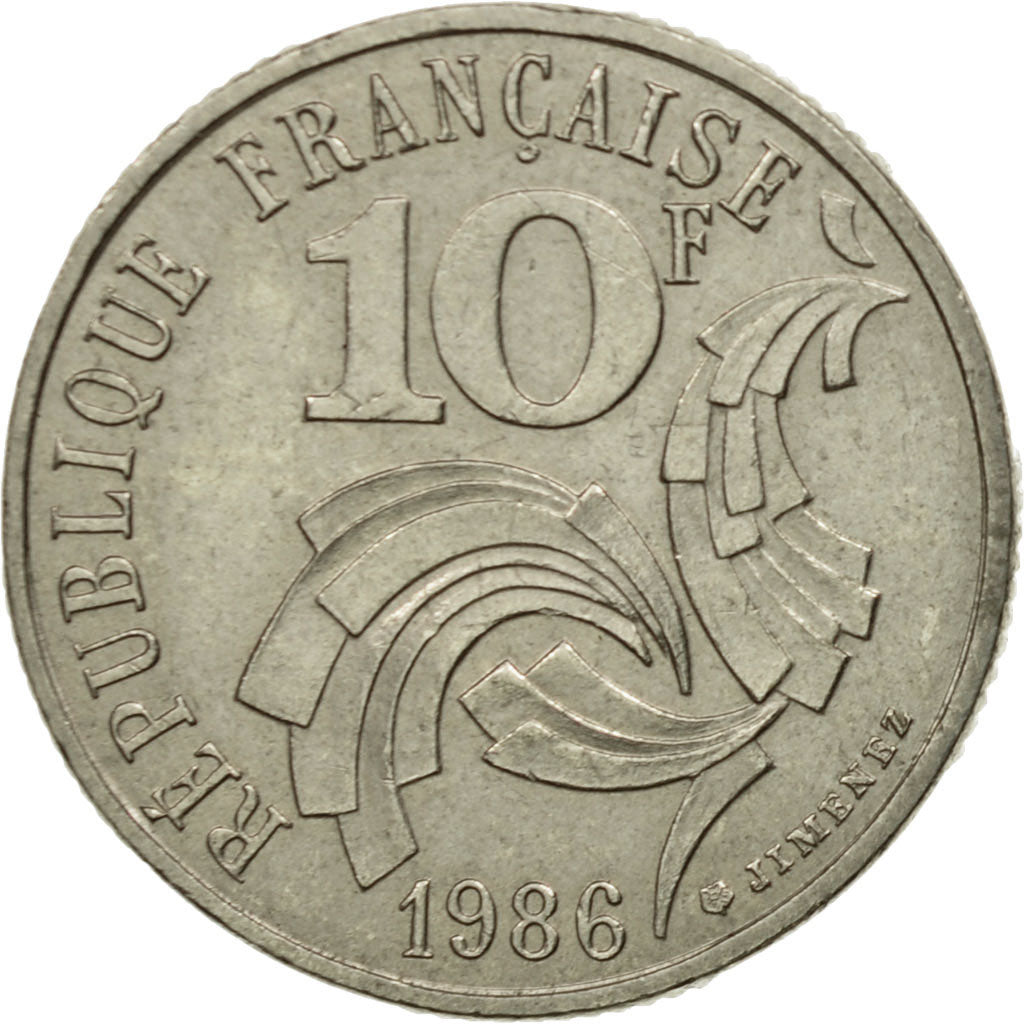 Coin, France, Jimenez, 10 Francs, 1986, Paris, EF(40-45), Nickel, KM:959
