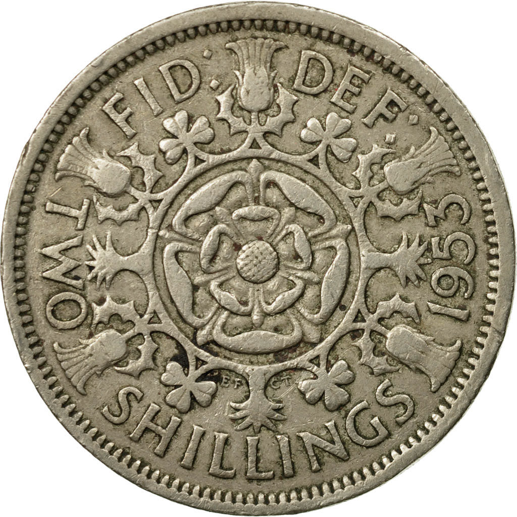 Munten, Groot Bretagne, Elizabeth II, Florin, Two Shillings, 1953, ZF