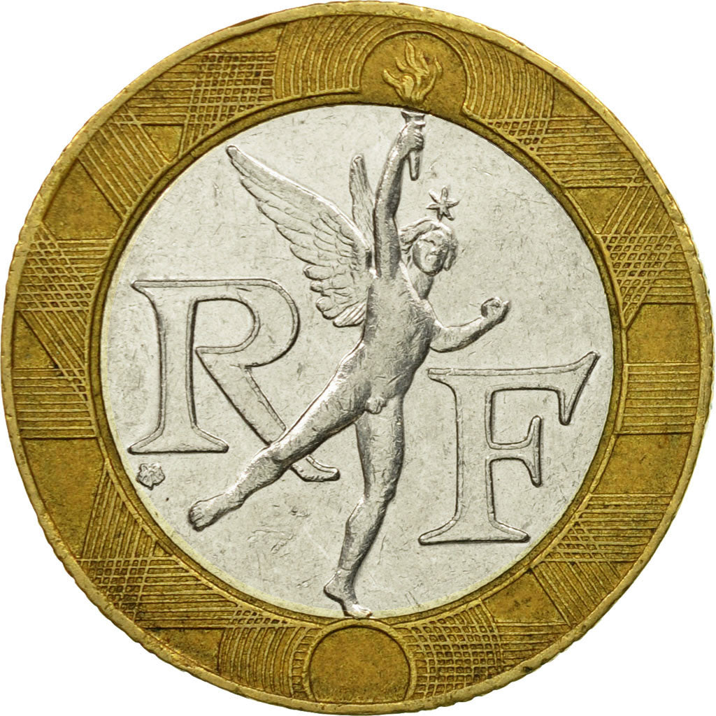 Moneda, Francia, Génie, 10 Francs, 1991, Paris, MBC, Bimetálico, KM:964.1