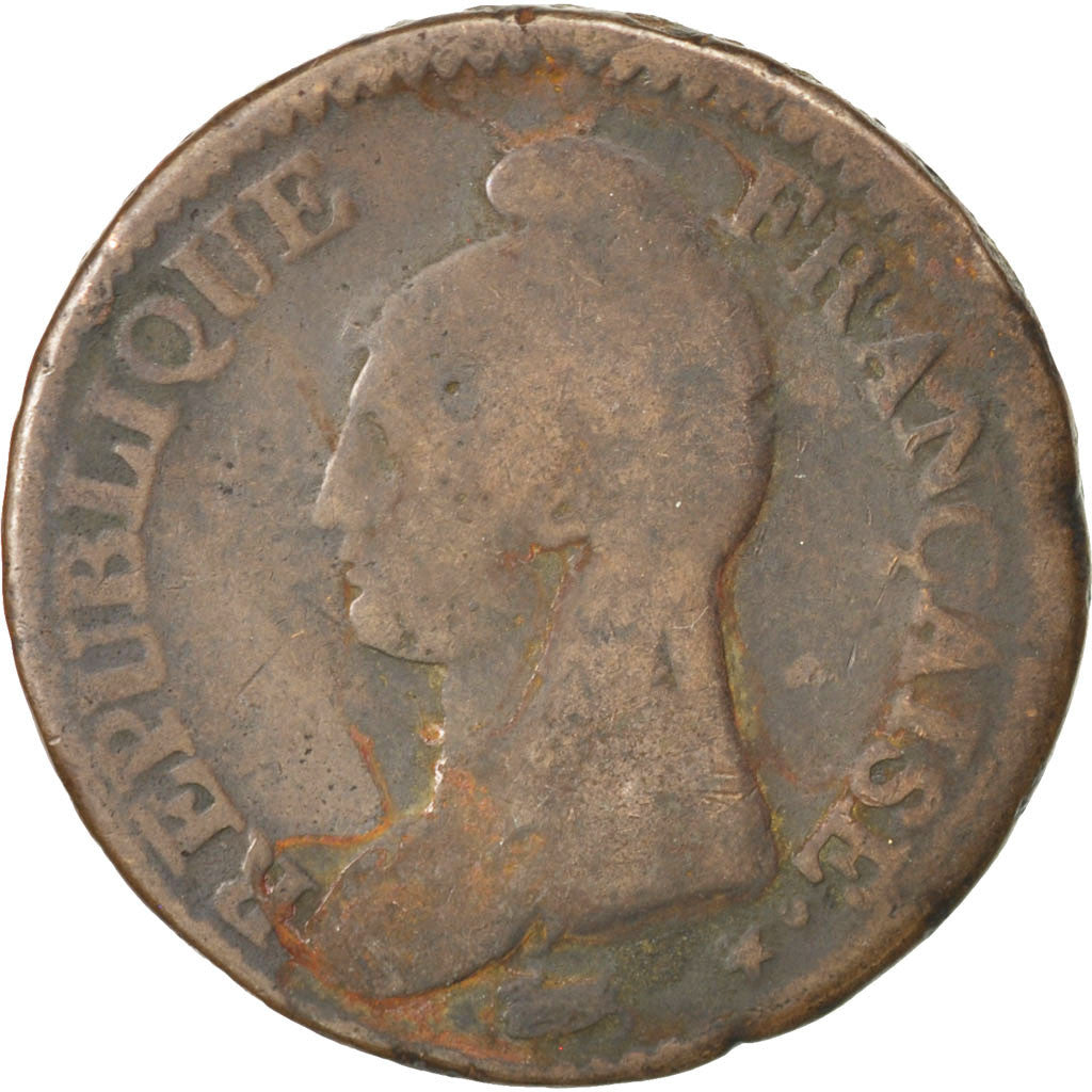 Monnaie, France, Dupré, Decime, 1795, Paris, TB, Bronze, KM:637.1, Gadoury:186