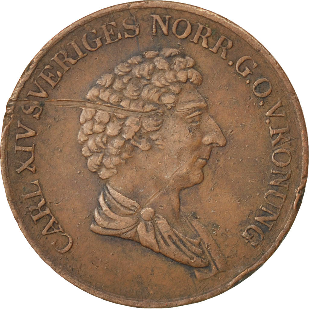 Coin, Sweden, Carl XIV Johan, Skilling, 1836, EF(40-45), Copper, KM:642