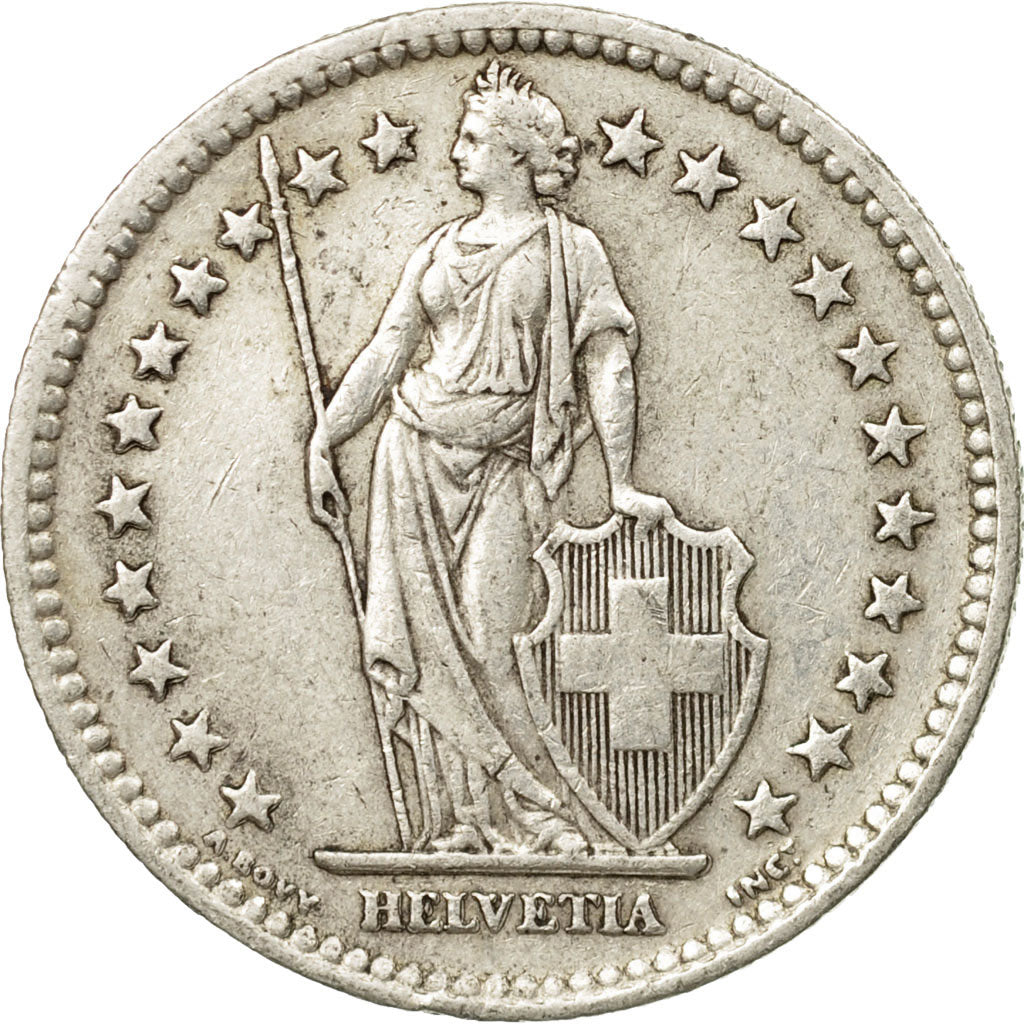 Münze, Schweiz, 2 Francs, 1944, Bern, SS, Silber, KM:21