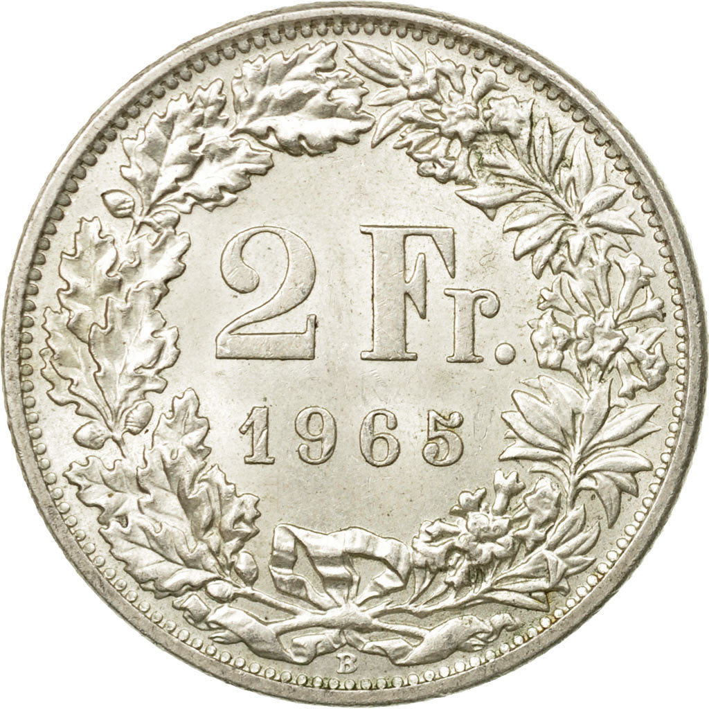 Moneta, Svizzera, 2 Francs, 1965, Bern, SPL-, Argento, KM:21