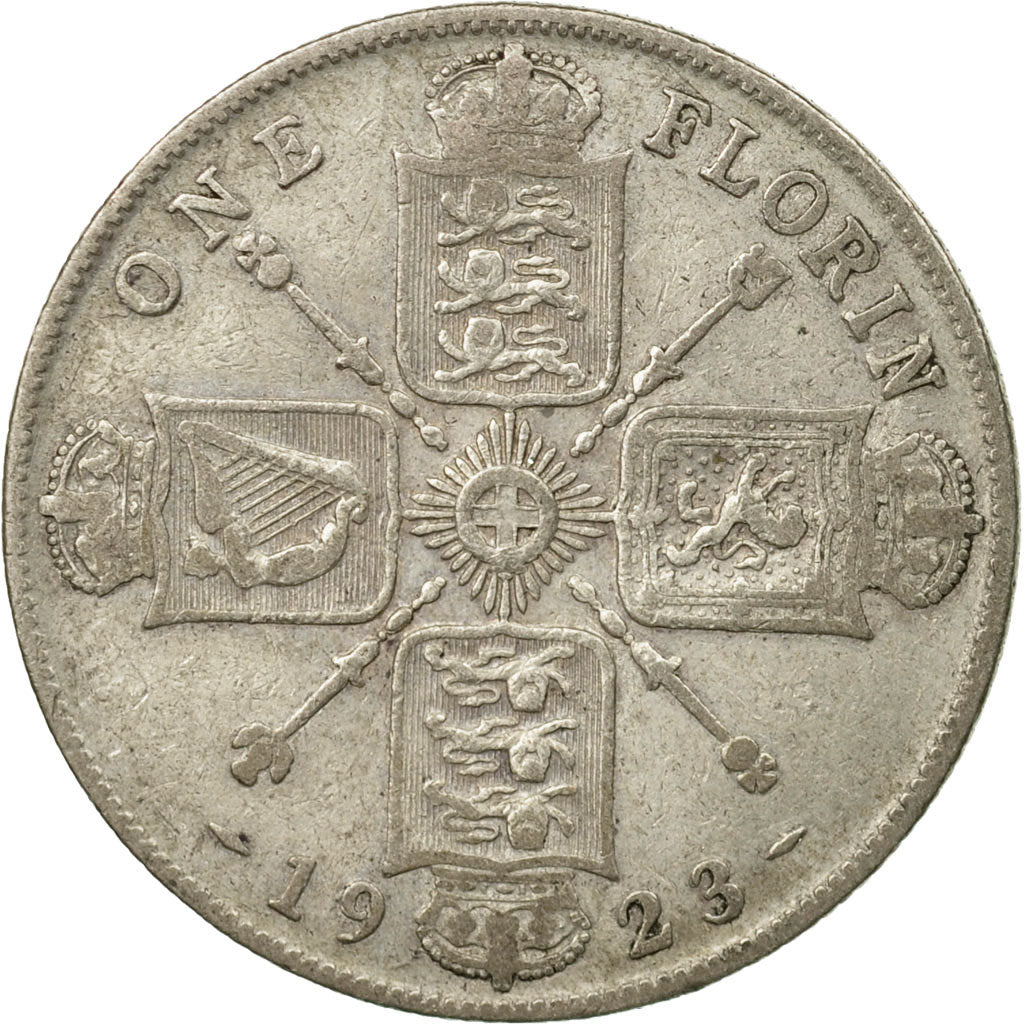 Coin, Great Britain, George V, Florin, Two Shillings, 1923, VF(20-25), Silver