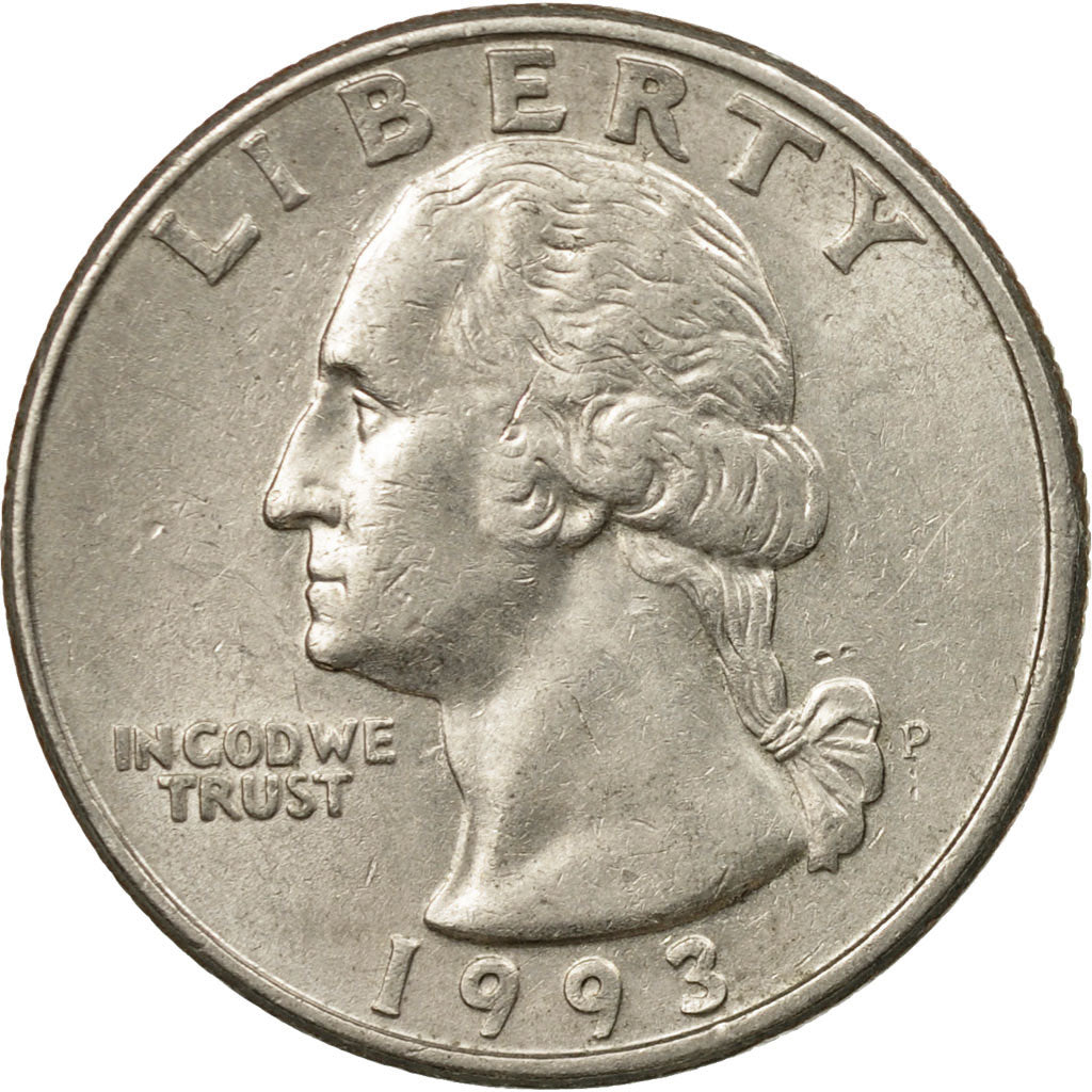 Coin, United States, Washington Quarter, Quarter, 1993, U.S. Mint, Philadelphia