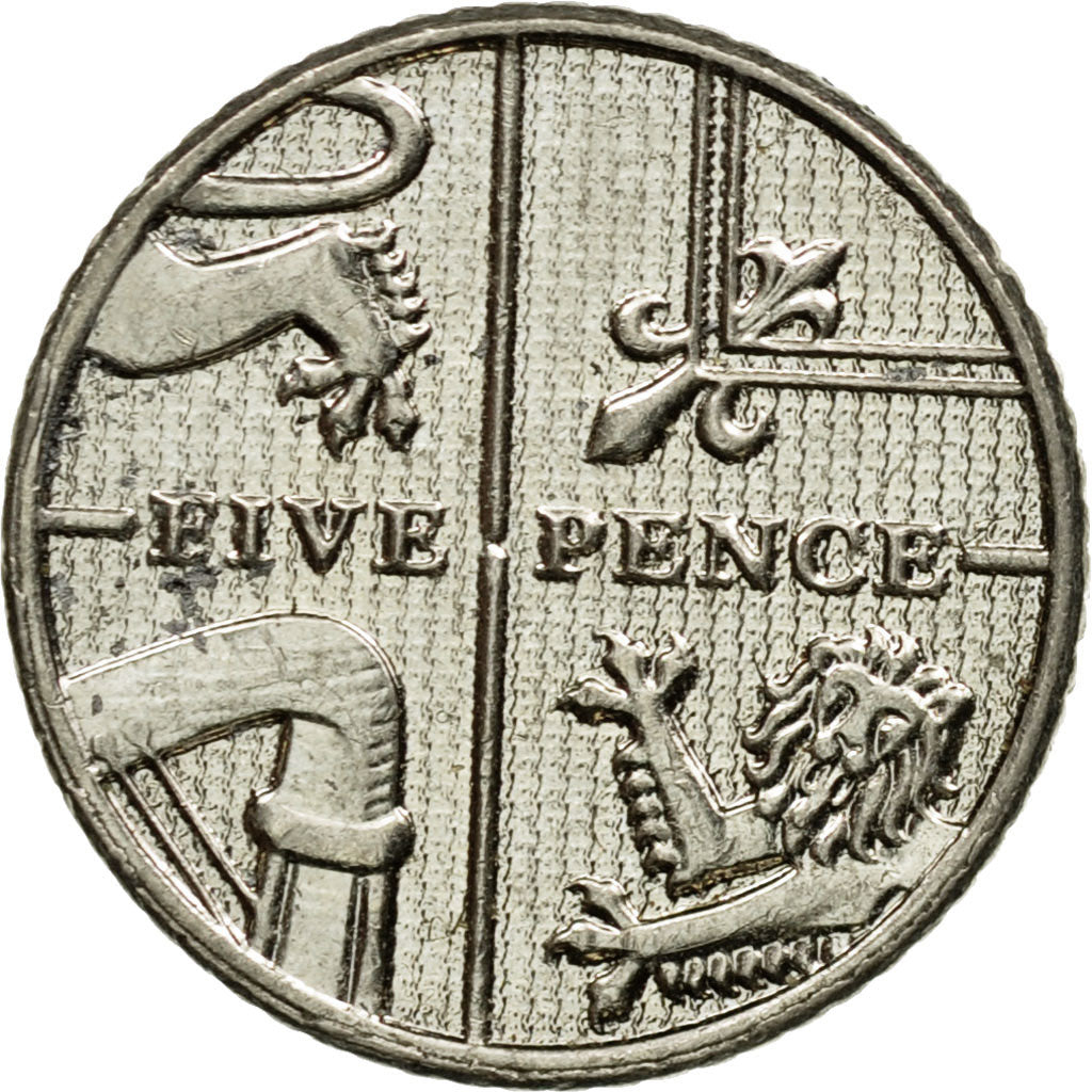 Münze, Großbritannien, 5 New Pence, 2015, SS, Copper-nickel