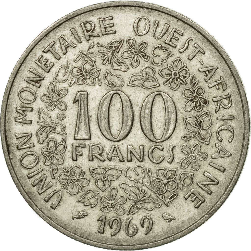 Coin, West African States, 100 Francs, 1969, Paris, EF(40-45), Nickel, KM:4