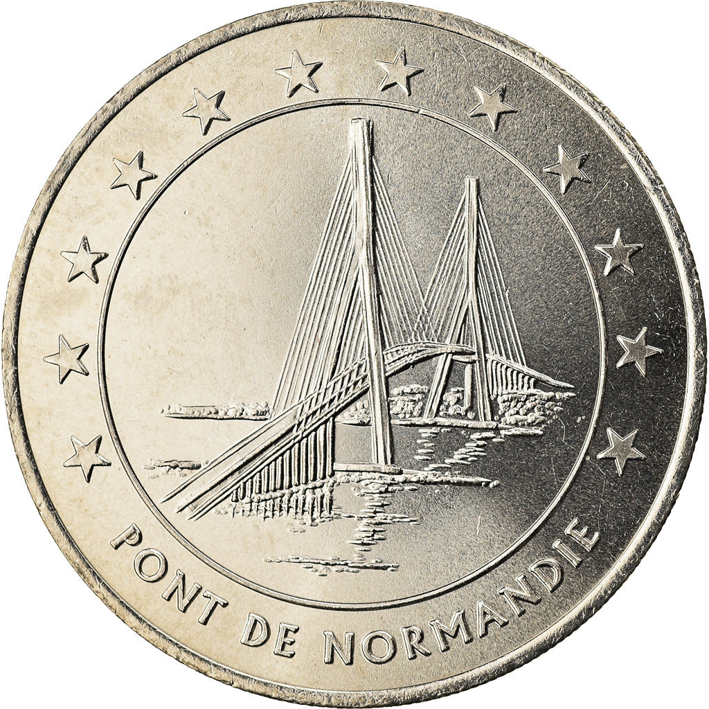 Francia, medaglia, 3 Euro Ville du Havre, Pont de Normandie, 1996, FDC