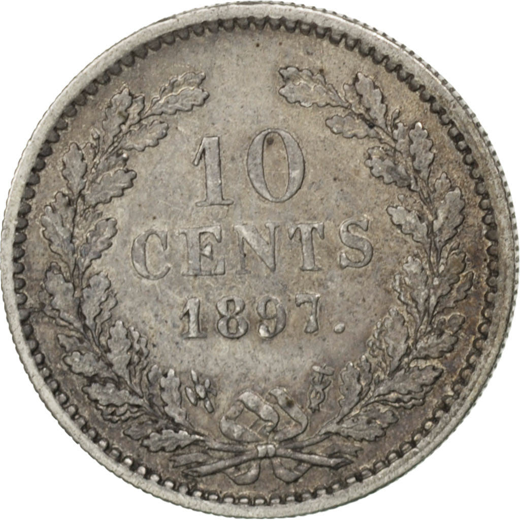 Monnaie, Pays-Bas, Wilhelmina I, 10 Cents, 1897, TTB+, Argent, KM:116
