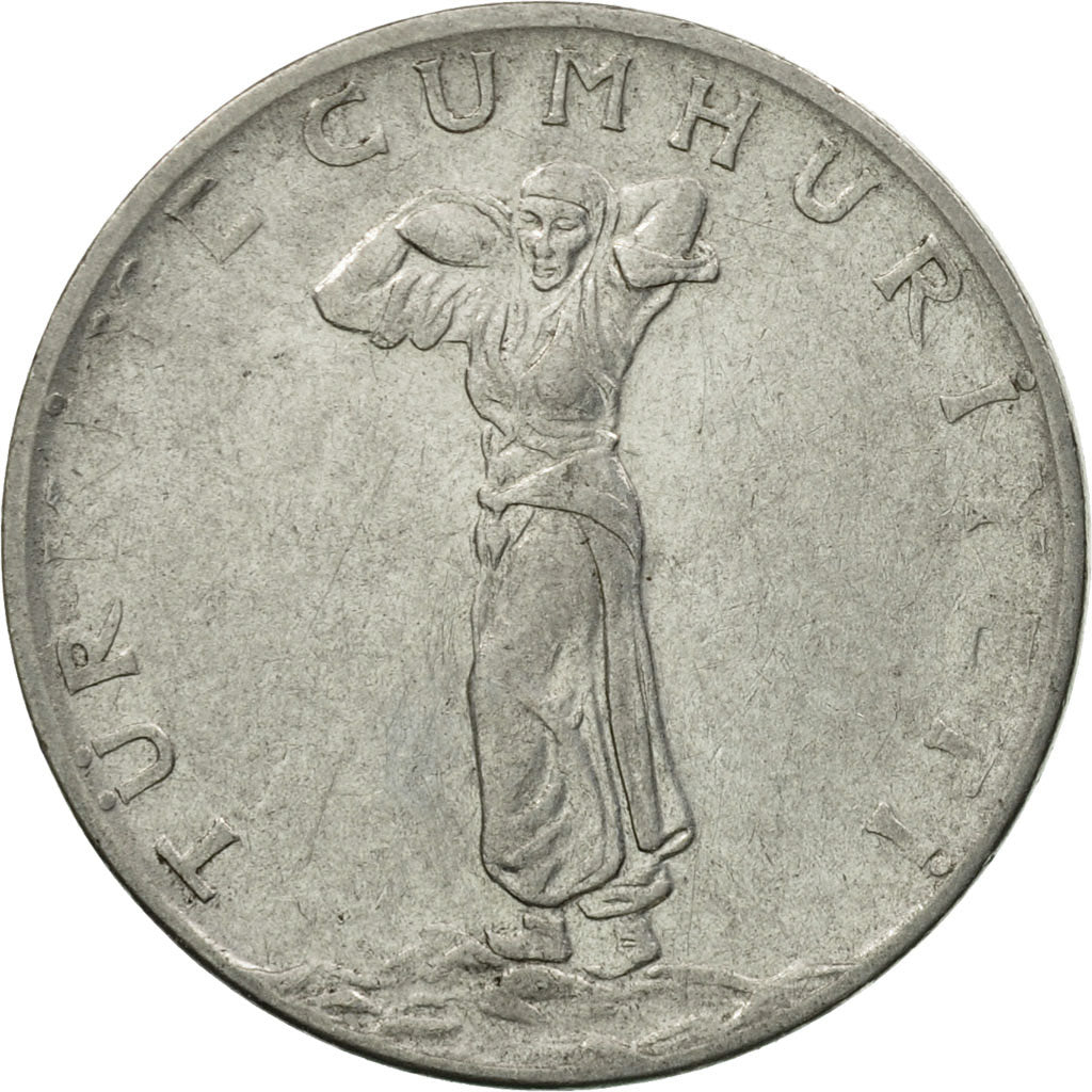 Moneta, Turcja, 25 Kurus, 1973, EF(40-45), Stal nierdzewna, KM:892.3