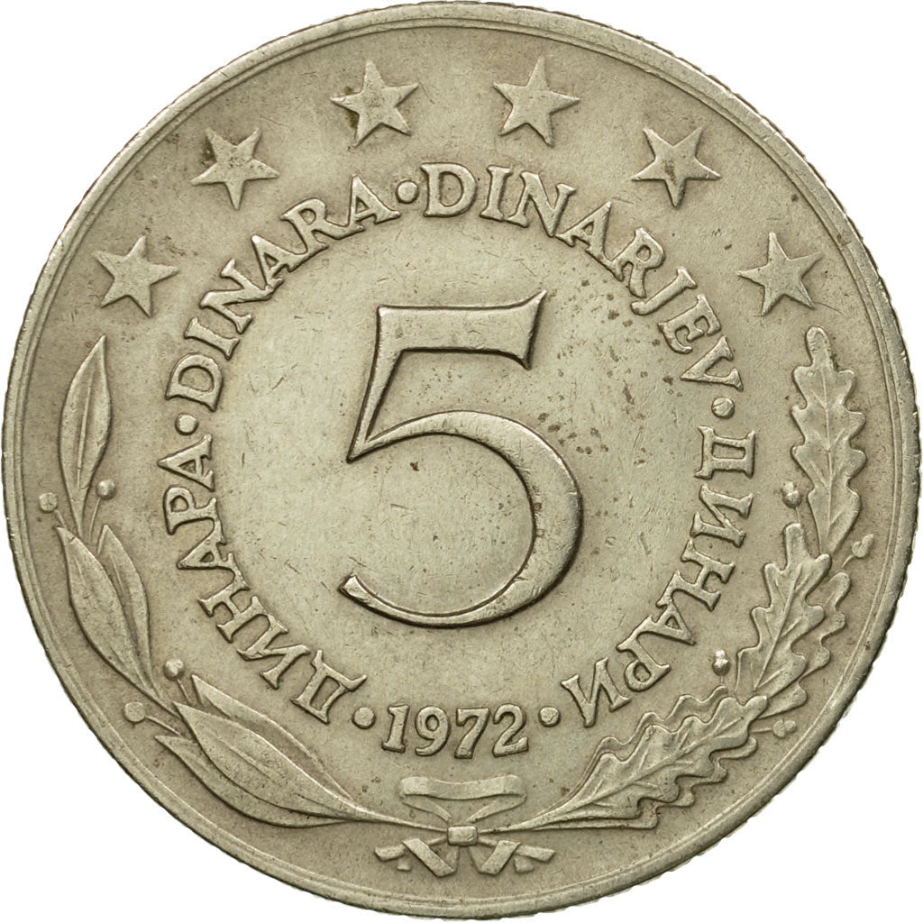 Monnaie, Yougoslavie, 5 Dinara, 1972, TTB, Copper-Nickel-Zinc, KM:58