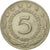 Coin, Yugoslavia, 5 Dinara, 1972, EF(40-45), Copper-Nickel-Zinc, KM:58
